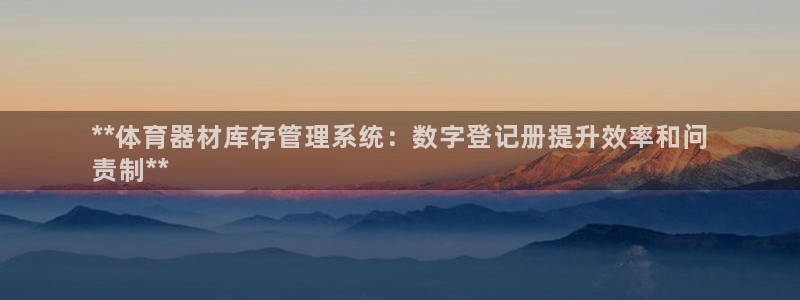 香港富联国际集团：**体育器材库存管理系统：数字登记